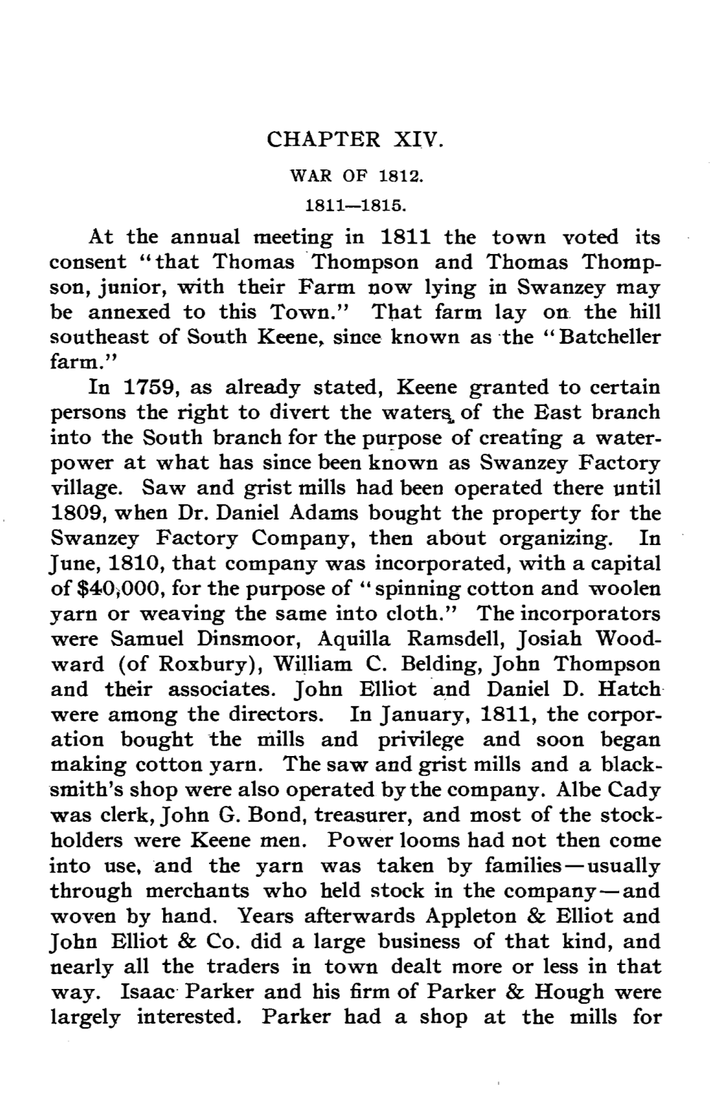 A History of the Town of Keene [New Hampshire] from 1732, When the Township Was Granted by Massachusetts, to 1874, When It Becam