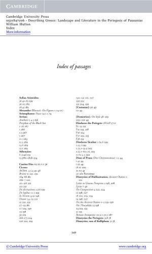 Index of Passages