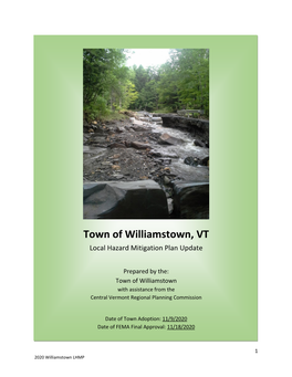 Town of Williamstown, VT Local Hazard Mitigation Plan Update