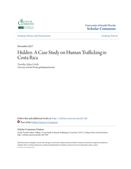 A Case Study on Human Trafficking in Costa Rica Timothy Adam Golob University of South Florida, Golob@Mail.Usf.Edu
