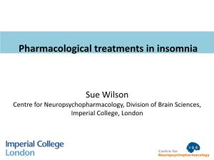 Pharmacological Treatments in Insomnia