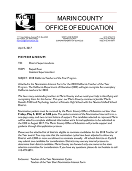 Teacher of the Year Nomination Cycles Teacher of the Year Short Nomination Interest Form