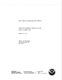 NOAA Technical Memorandum NWS HYDR0-23 STORM TIDE