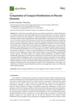 Computation of Compact Distributions of Discrete Elements