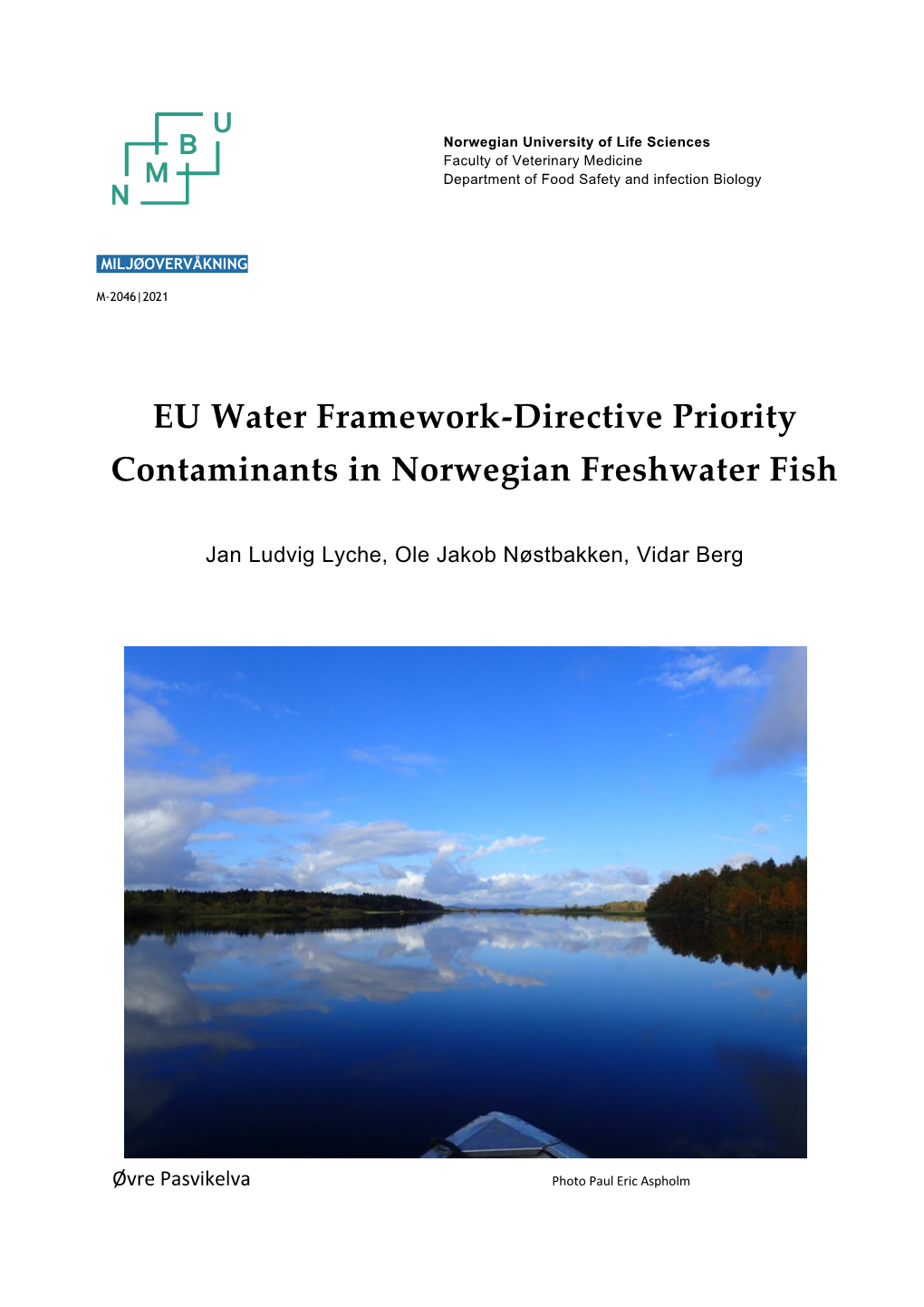 EU Water Framework-Directive Priority Contaminants in Norwegian Freshwater Fish