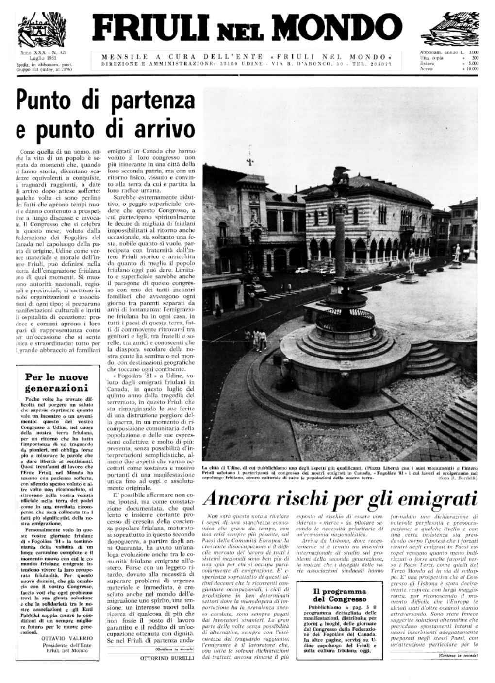 Friuli Nel Mondo N. 321 Luglio 1981