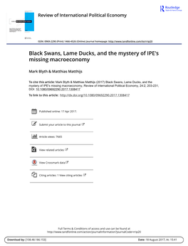 Black Swans, Lame Ducks, and the Mystery of IPE's Missing Macroeconomy