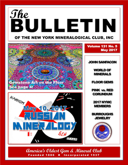 May 2017 Bulletin of the New York Mineralogical Club, Inc