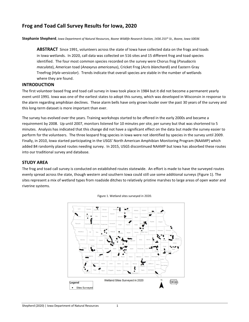 Iowa's Frog and Toad Survey