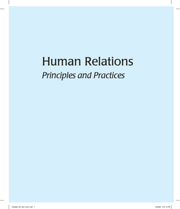 Human Relations Principles and Practices