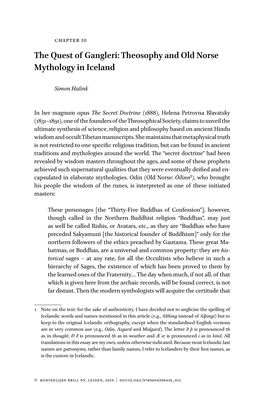 The Quest of Gangleri: Theosophy and Old Norse Mythology in Iceland