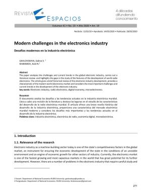 Modern Challenges in the Electronics Industry