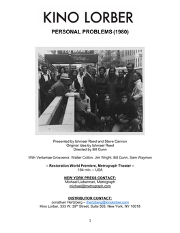 Personal Problems (1980)