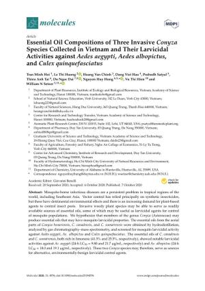 Essential Oil Compositions of Three Invasive Conyza Species Collected in Vietnam and Their Larvicidal Activities Against Aedes A