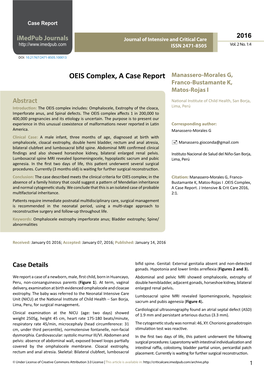 OEIS Complex, a Case Report
