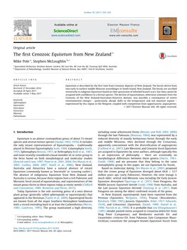 The First Cenozoic Equisetum from New Zealand