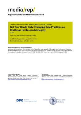 Get Your Hands Dirty: Emerging Data Practices As Challenge for Research Integrity 2017