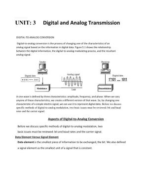 UNIT: 3 Digital and Analog Transmission