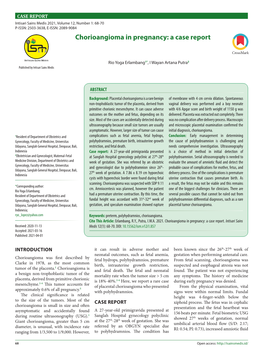 Chorioangioma in Pregnancy: a Case Report