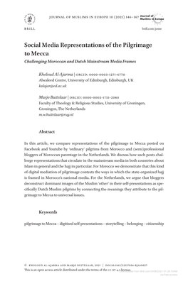 Social Media Representations of the Pilgrimage to Mecca Challenging Moroccan and Dutch Mainstream Media Frames