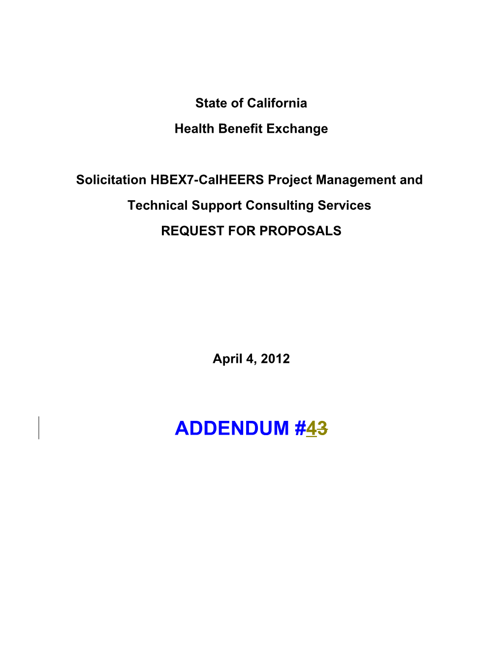 Calheers PM and Technical Support RFP Addendum 4 with Track Changes