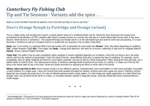 Canterbury Fly Fishing Club Tip and Tie Sessions : Variants Add the Spice