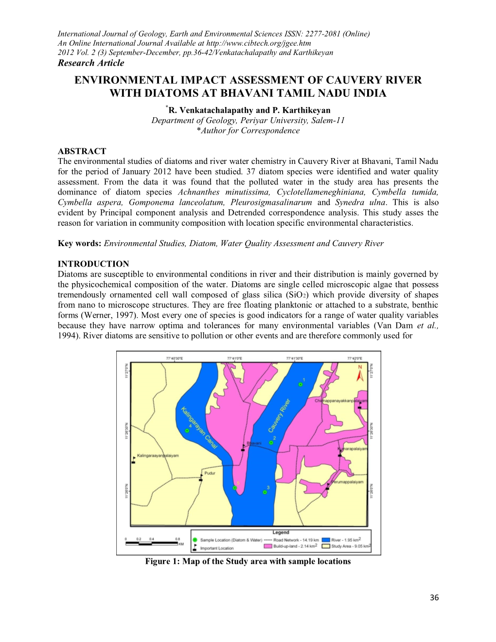 Environmental Impact Assessment of Cauvery River with Diatoms at Bhavani Tamil Nadu India