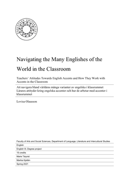 Navigating the Many Englishes of the World in the Classroom