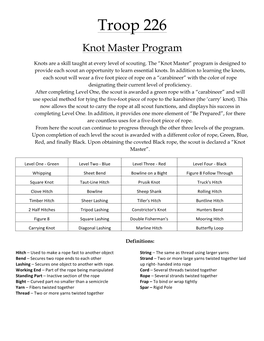 Knot Master Program