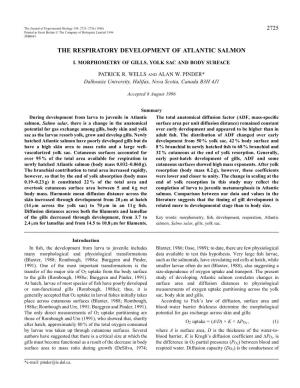 The Respiratory Development of Atlantic Salmon