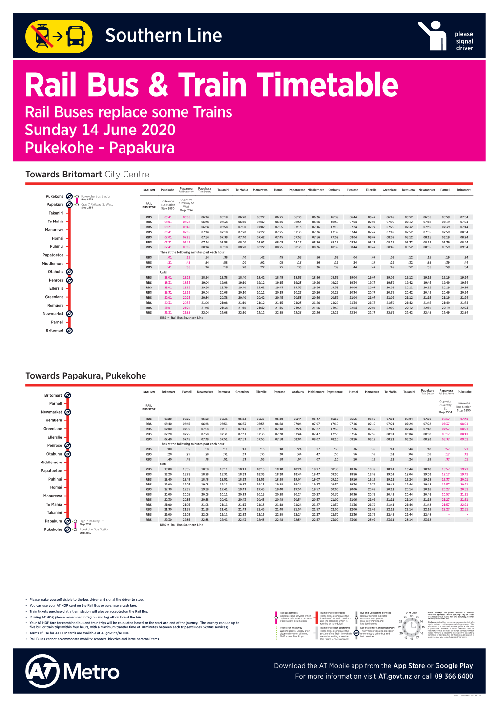 Rail Bus & Train Timetable