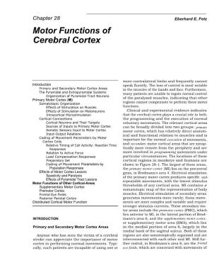 Motor Functions of Cerebral Cortex