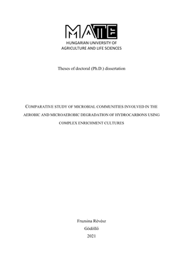 (Ph.D.) Dissertation Fruzsina Révész Gödöllő 2021