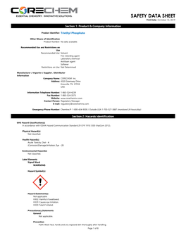Triethyl Phosphate Safety Data Sheet