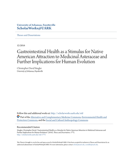 Gastrointestinal Health As a Stimulus for Native American Attraction to Medicinal Asteraceae and Further Implications for Human