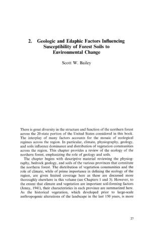 2. Geologic and Edaphic Factors Influencing Susceptibility of Forest Soils to Environmental Change