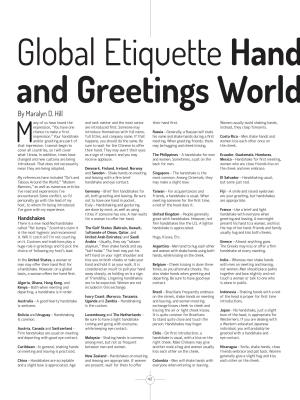 Global Etiquette Handshakes and Greetings Worldwide by Maralyn D