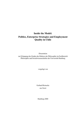 Politics, Enterprise Strategies and Employment Quality in Chile