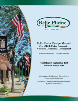 Belle Plaine Design Manual City of Belle Plaine Community Vision for Commercial Development