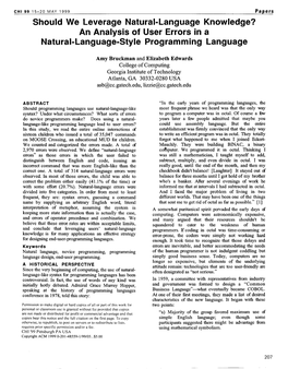 Should We Leverage Natural-Language Knowledge? an Analysis of User Errors in a Natural-Language-Style Programming Language