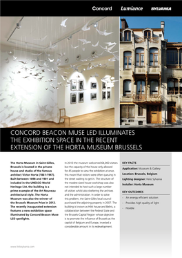 Concord Beacon Muse Led Illuminates the Exhibition Space in the Recent Extension of the Horta Museum Brussels