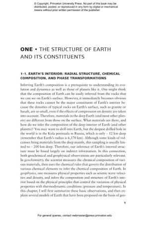 One • the Structure of Earth and Its Constituents