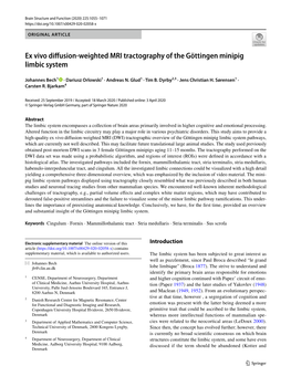 Ex Vivo Diffusion-Weighted MRI Tractography of the Göttingen