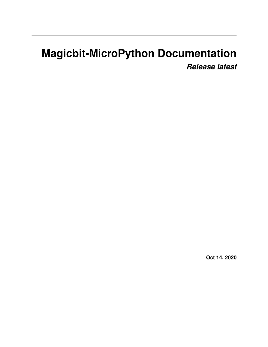 Magicbit-Micropython Documentation Release Latest