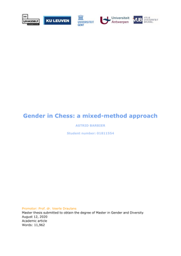 Gender in Chess: a Mixed-Method Approach