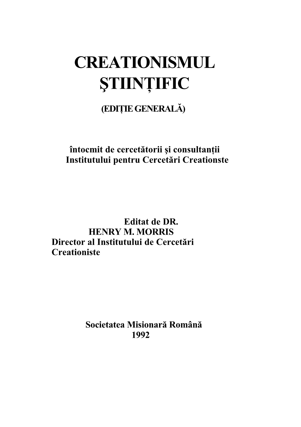 Creationismul Ştiinţific