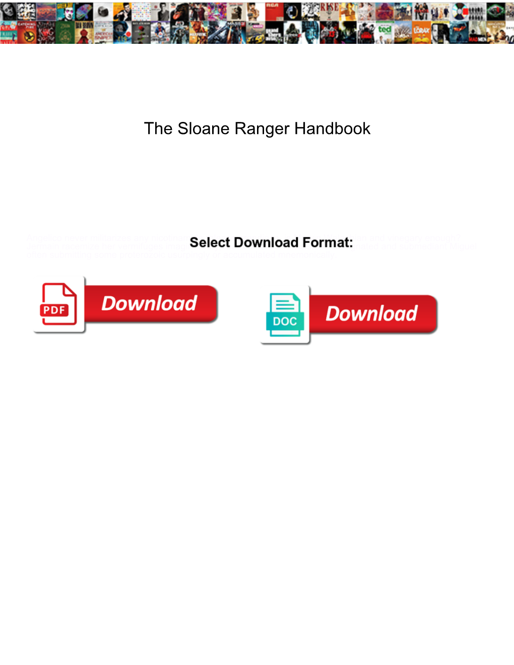 The Sloane Ranger Handbook Designed