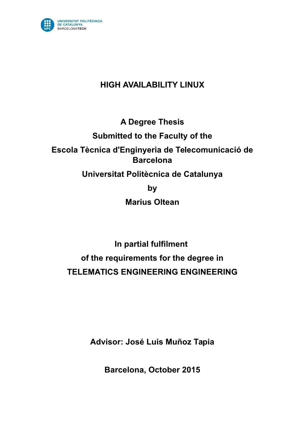 Master's Thesis