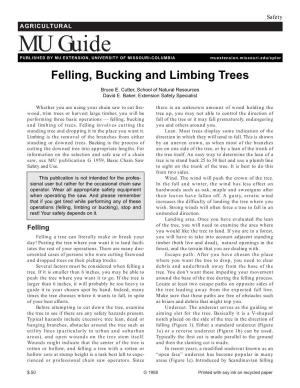 Felling, Bucking and Limbing Trees
