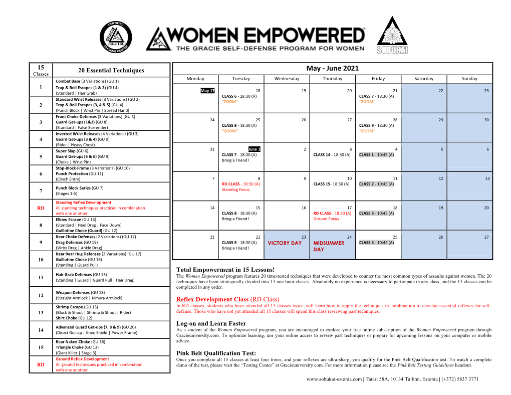 Women Empowered Program Features 20 Time-Tested Techniques That Were Developed to Counter the Most Common Types of Assaults Against Women